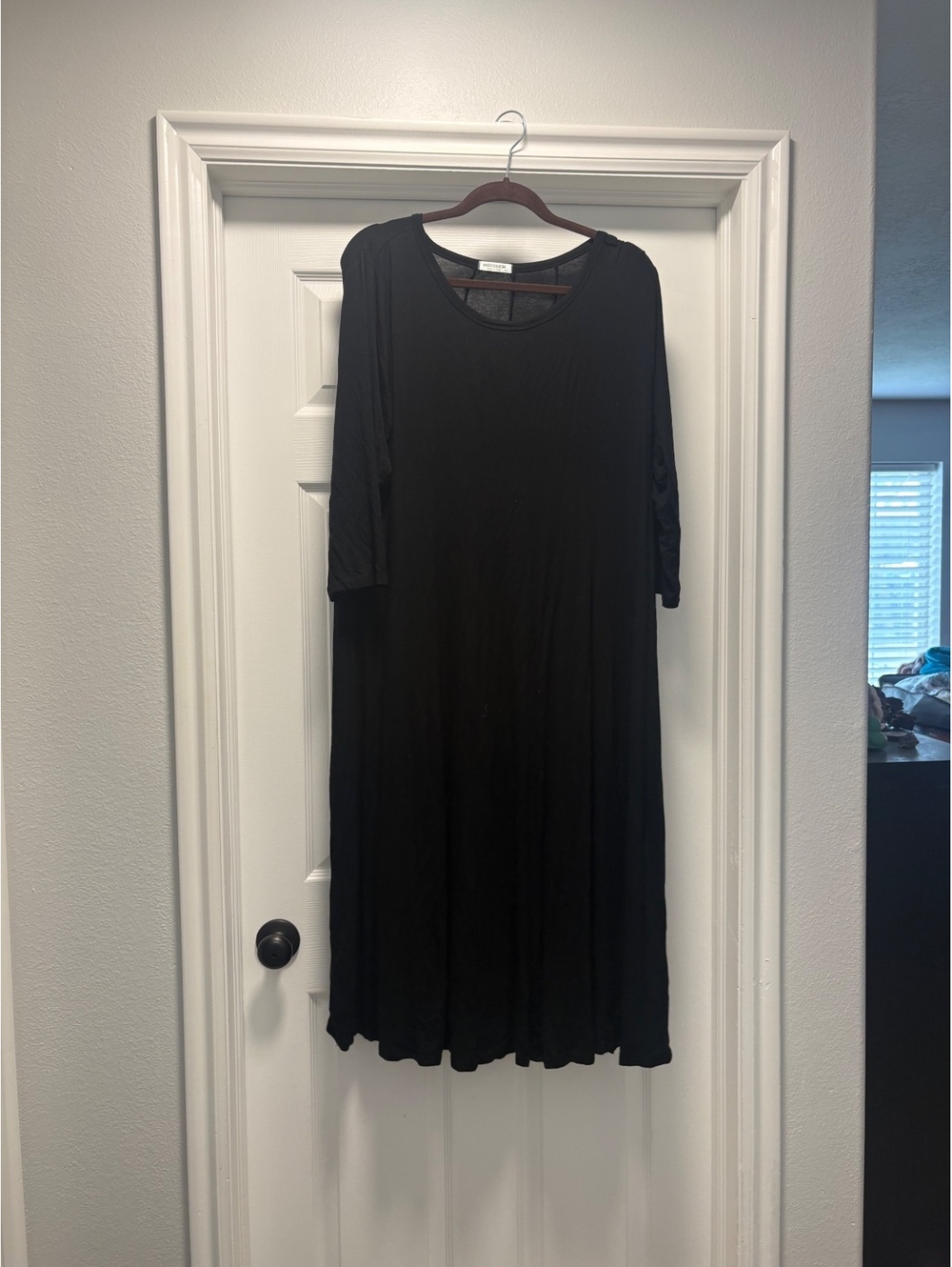 Hotouch Women's Black Long Sleeve Casual Maxi Dress XXL